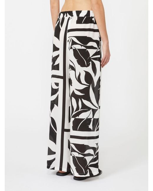 Max Mara White Bchvoto Printed Wide-Leg Pants