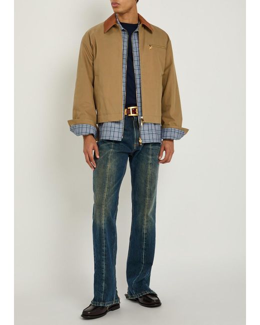 Versace Brown Quilted Canvas Jacket for men