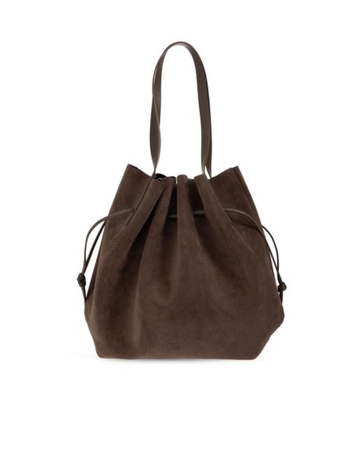 Yuzefi Brown Drawstring Shoulder Bag