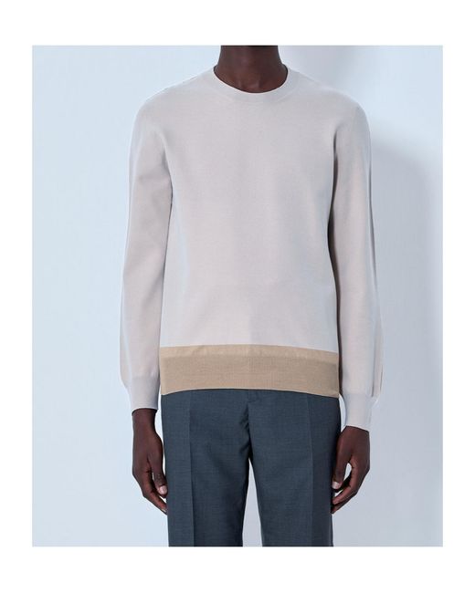 MM6 by Maison Margiela White Fused Crewneck Jumper for men