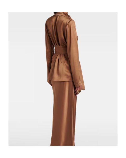 Joseph Brown Archer Double-Breasted Silk Satin Blazer