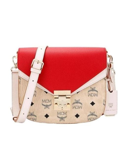 MCM Red Small Color Satchel