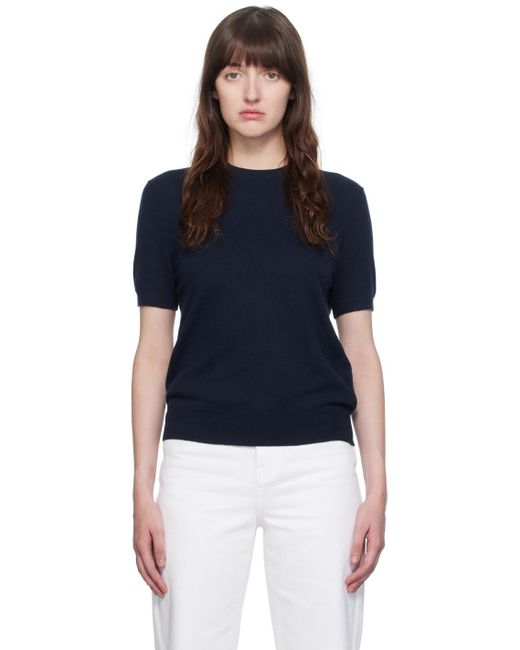 Khaite Blue The Pierre Short-Sleeved Jumper