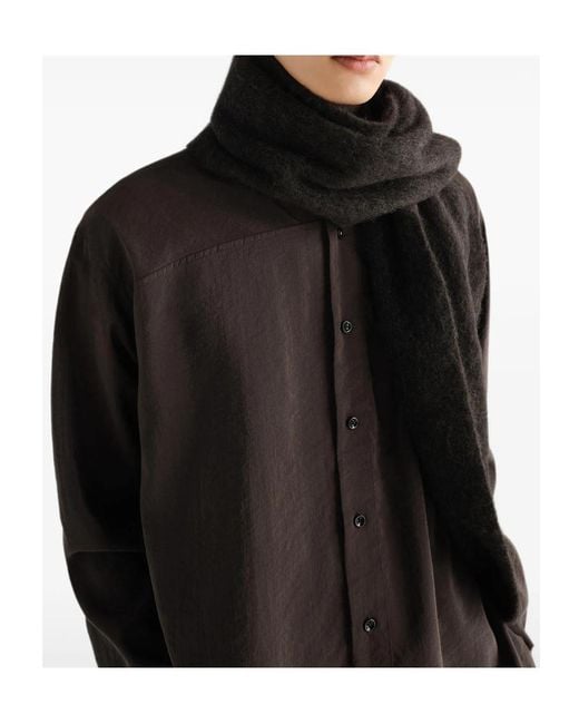 Lemaire Black Fluffy Scarf for men