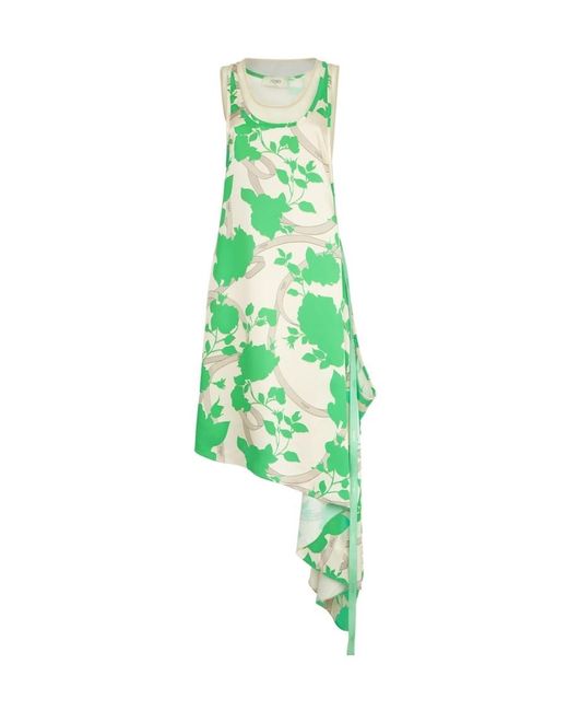 Fendi Green Flowing Sleeveless Midi Dress