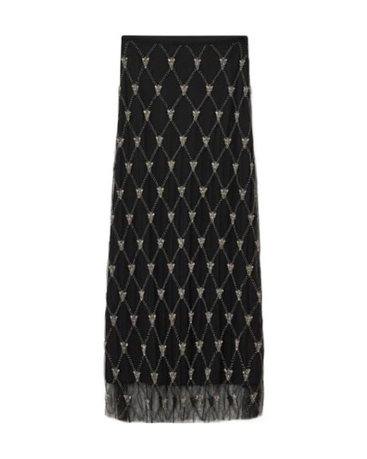 AllSaints Black Ilka Embellished Skirt