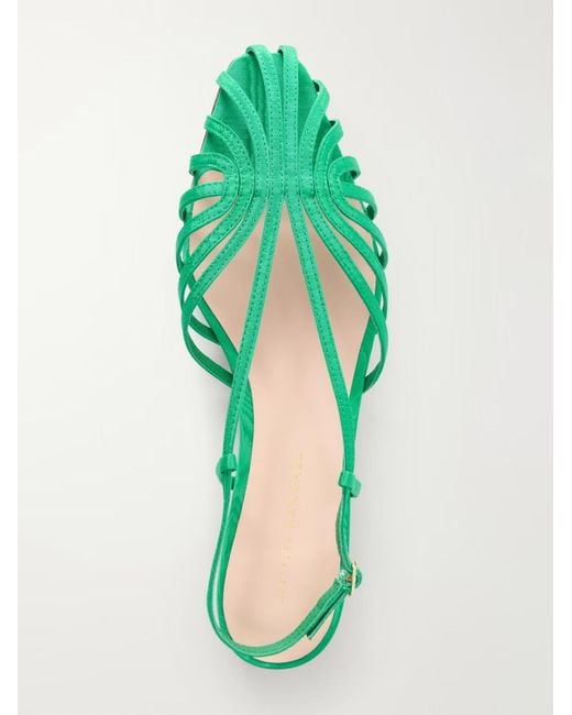 Loeffler Randall Green Solid Color Grosgrain Sandals