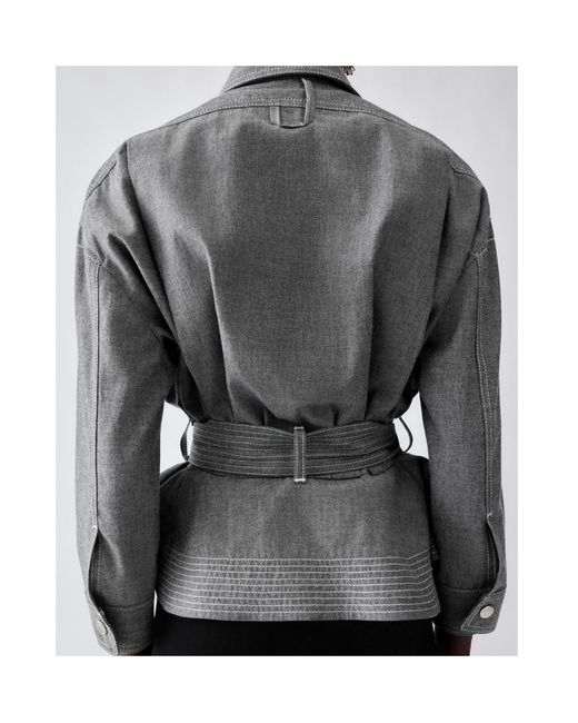 Jacquemus Gray Belted Peplum Jacket