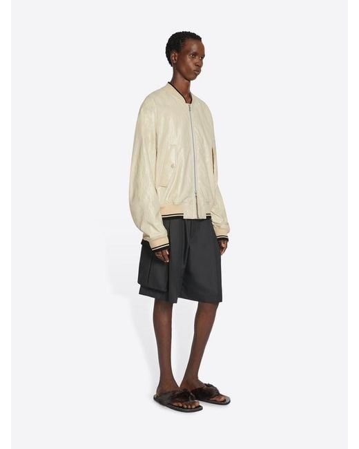 Dries Van Noten Natural Zip-Detailing Coated Bomber Jacket for men
