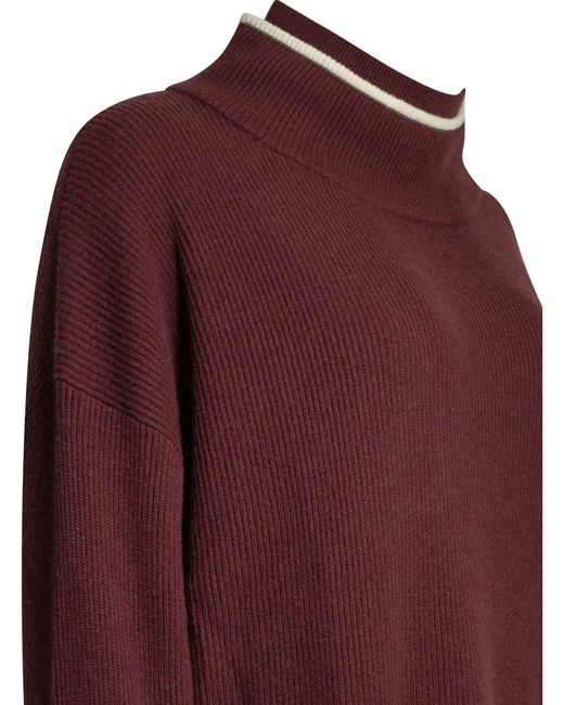 Brunello Cucinelli Purple Long-Sleeved Knit Dress