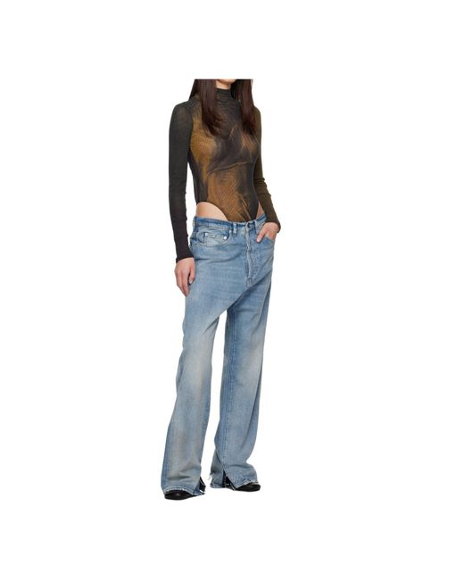 Jean Paul Gaultier Blue Open Back Printed Body