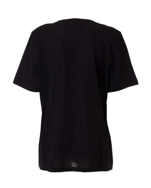 Saint Laurent Black Jacquard Logo Crew Neck T-Shirt