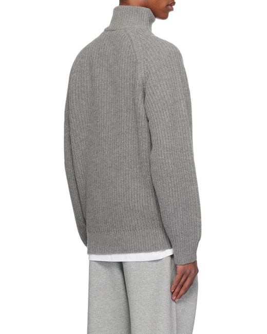 Carhartt Gray Marlon High-Neck Half-Zipped Jumper for men