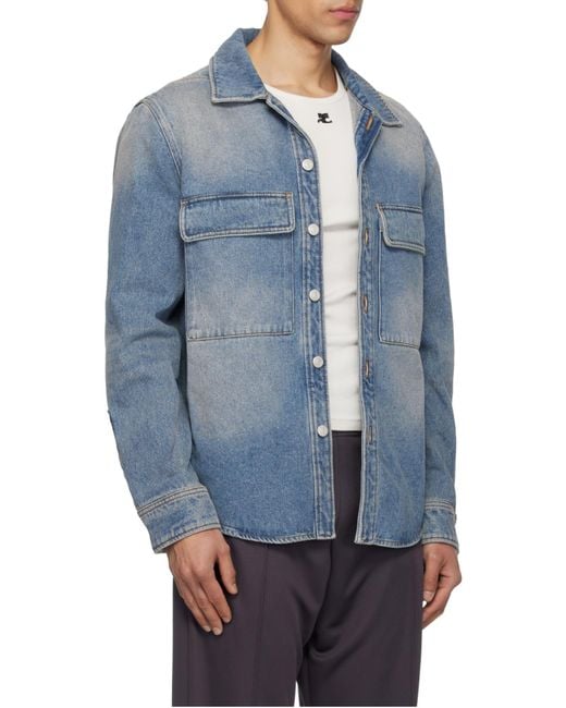 Courreges Blue Courrèges Workwear Denim Shirt for men