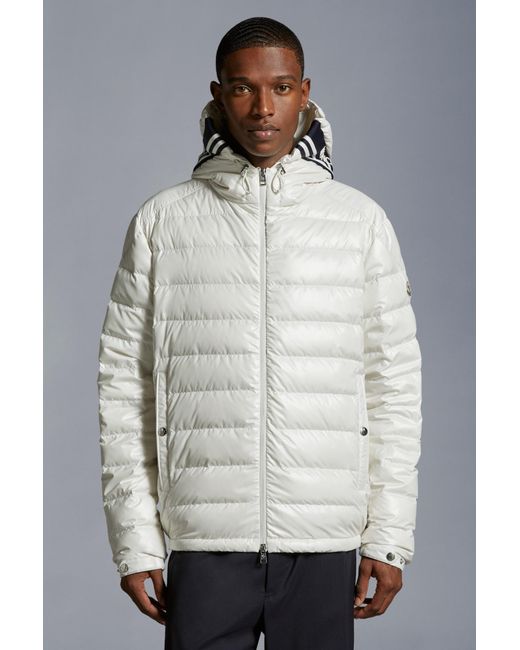 Moncler White Cornour Zip-Up Short Down Jacket for men