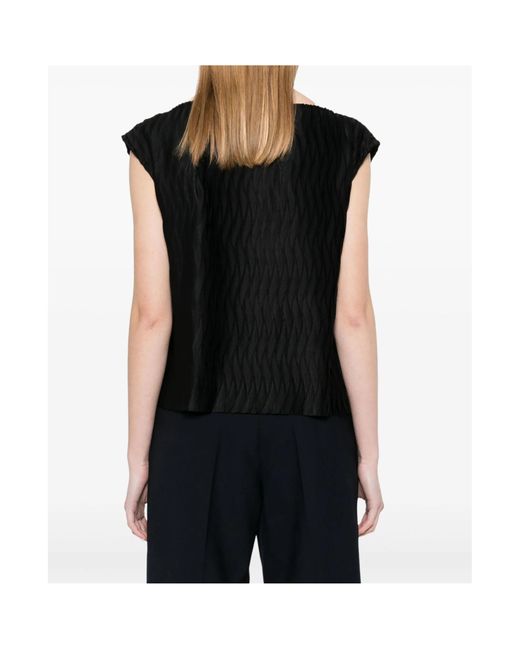 Herno Black Wrinkled Effect Tank Top