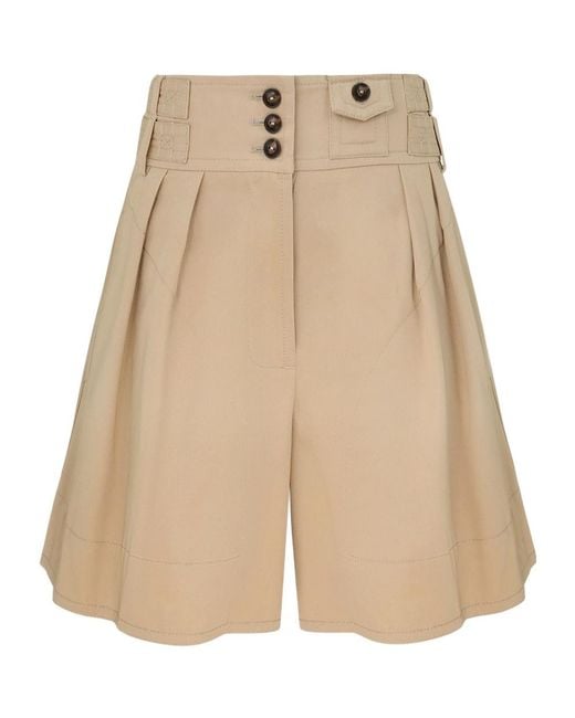 Zimmermann Natural High-Waisted Shorts