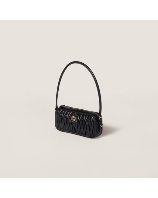 Miu Miu Black Matelassé Shoulder Bag