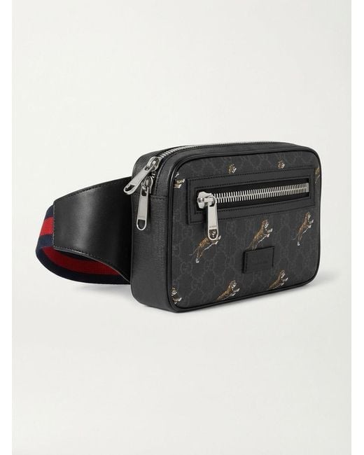 Gucci Black Tiger Pattern Waist Pack for men