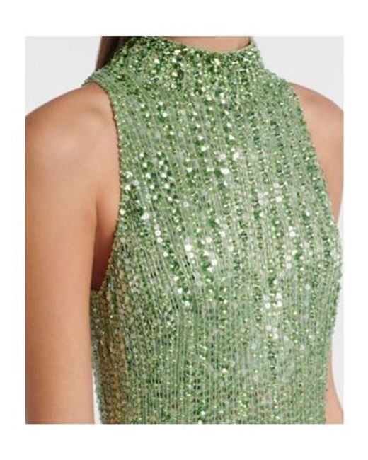 Jenny Packham Green Benie Embellished Halterneck Gown