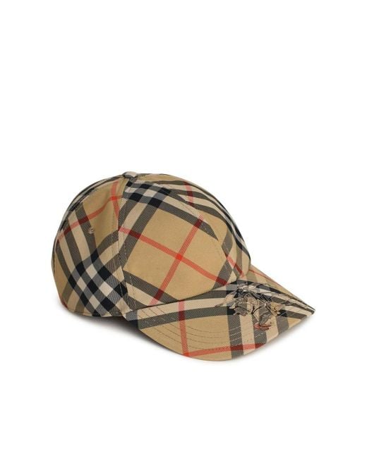 Burberry Multicolor Check Printed Baseball Cap for men