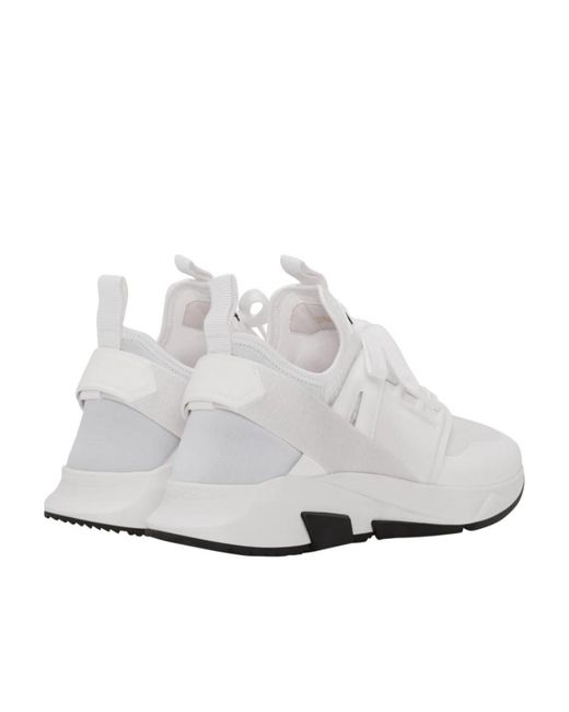 Tom Ford White Logo Lace-Up Sneakers for men