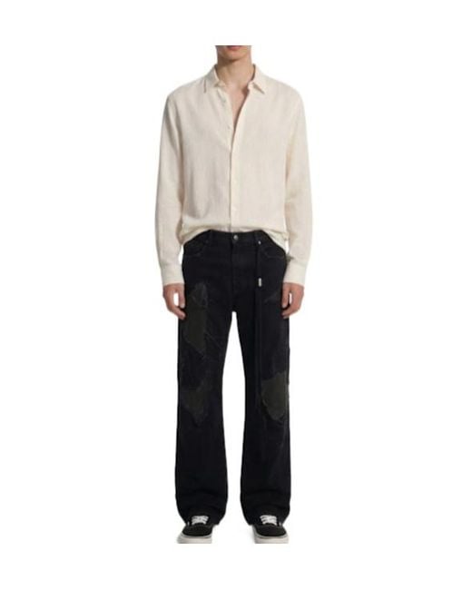 Ann Demeulemeester White Andre Tonal Striped Classic Shirt for men