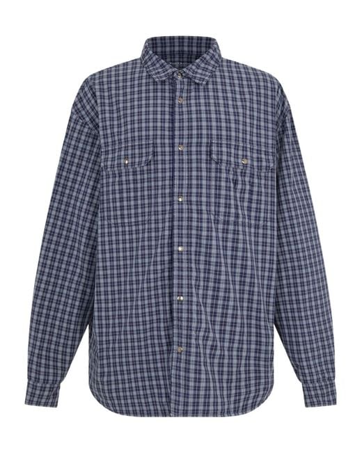 Maison Margiela Blue Mmm Check Rev Jkt for men