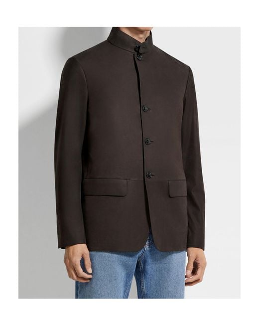 Zegna Black Il Conte Calf-Leather Jacket for men