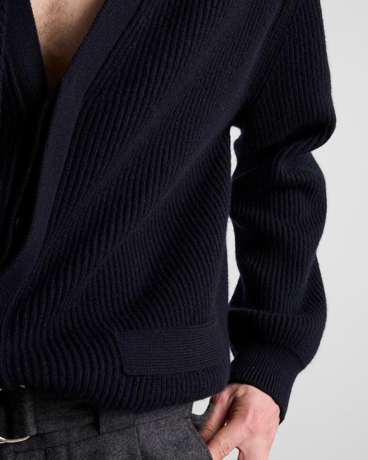Prada Blue Cashmere Cardigan for men