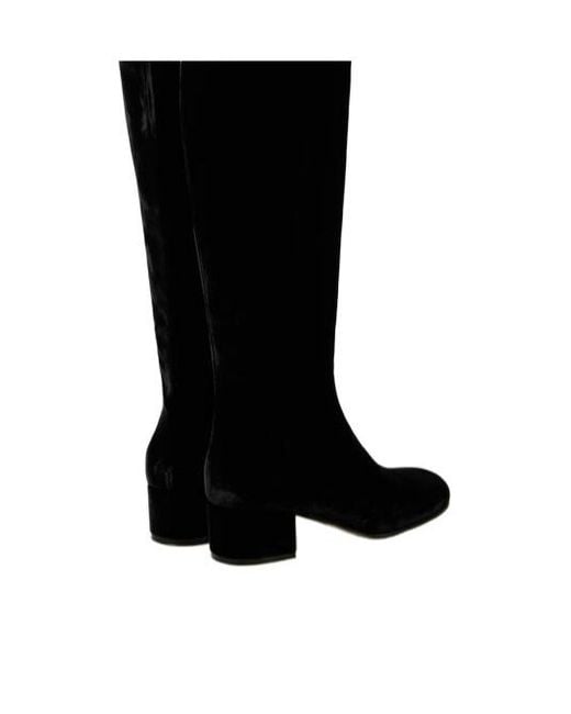 Gianvito Rossi Black Velvet Knee-High Boots