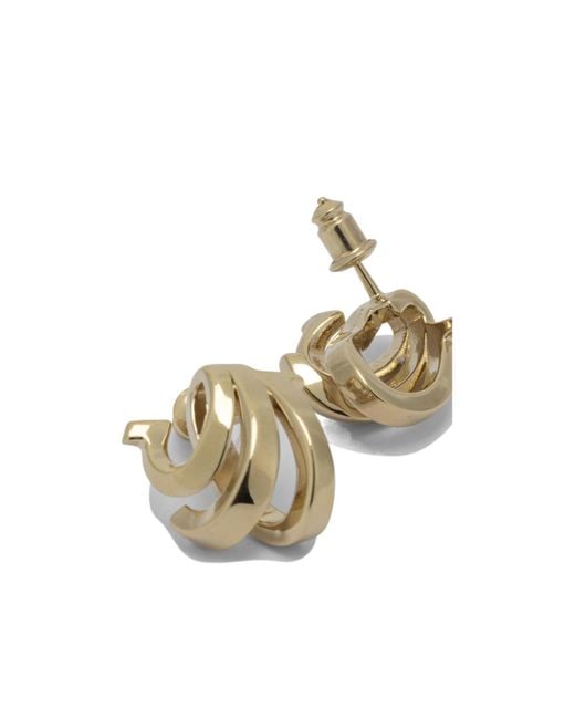 Ferragamo Metallic Triple Gancini Hoop Earrings