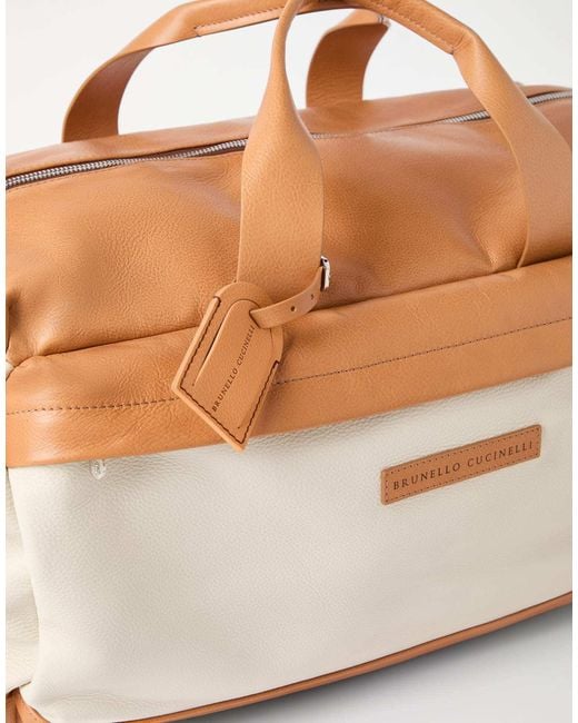Brunello Cucinelli Natural Leather Holdall for men