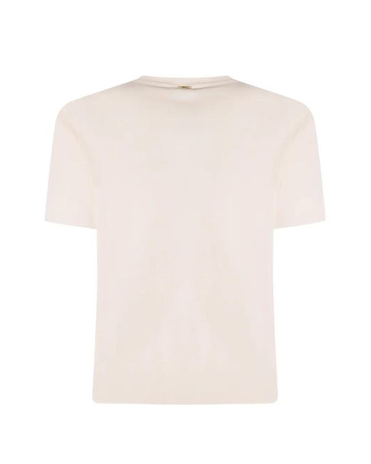 Twinset White Floral Appliqué T-Shirt