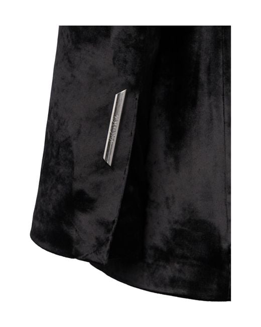 Dondup Black Velvet Peak-Lapel Blazer