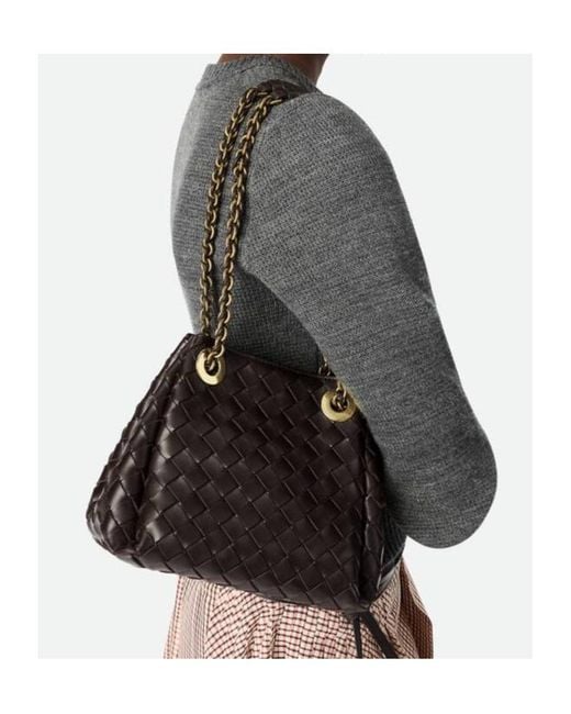 Bottega Veneta Black Small Parachute Chain Shoulder Bag