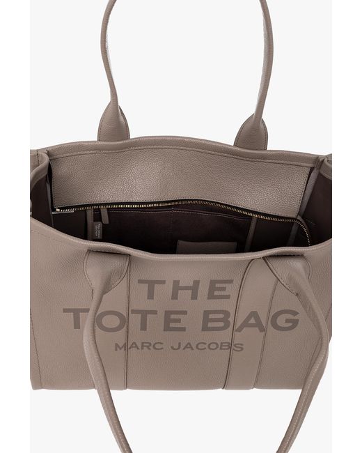 Marc Jacobs Brown Large Logo-Embossed Tote Bag