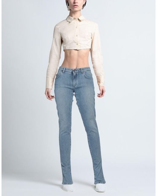 Dolce & Gabbana Blue Light Color Stretch Denim Bootcut Pants