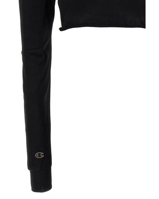 Rick Owens Black X Champion Knitted Cropped Jumper
