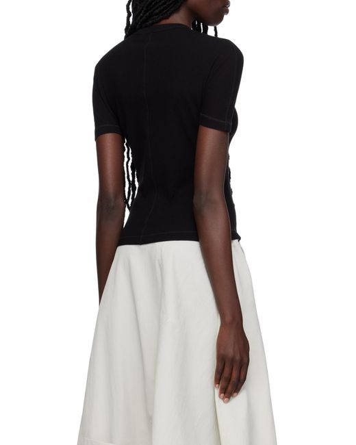 Y-3 Black Logo Printed Short-Sleeved Crewneck T-Shirt