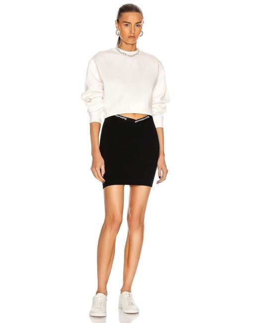 T By Alexander Wang White Embossed Logo Sweater