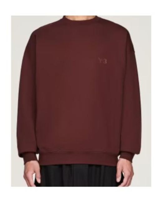 Y-3 Purple Brushed Terry Crew Sweatshirt for men