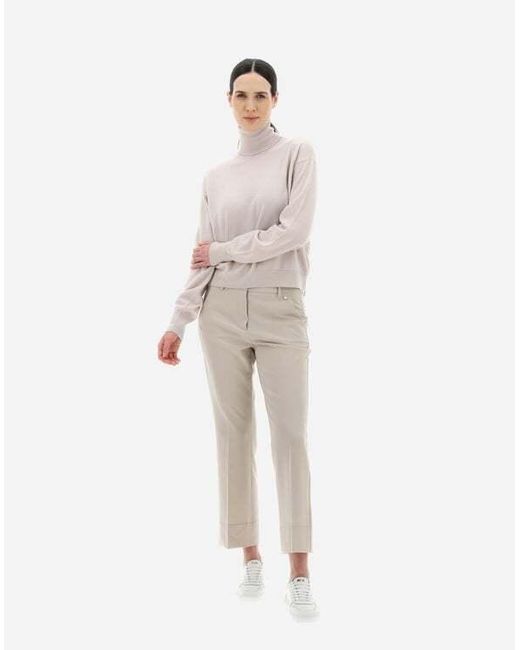 Herno Gray Straight-Leg Tailored Stretch Trousers