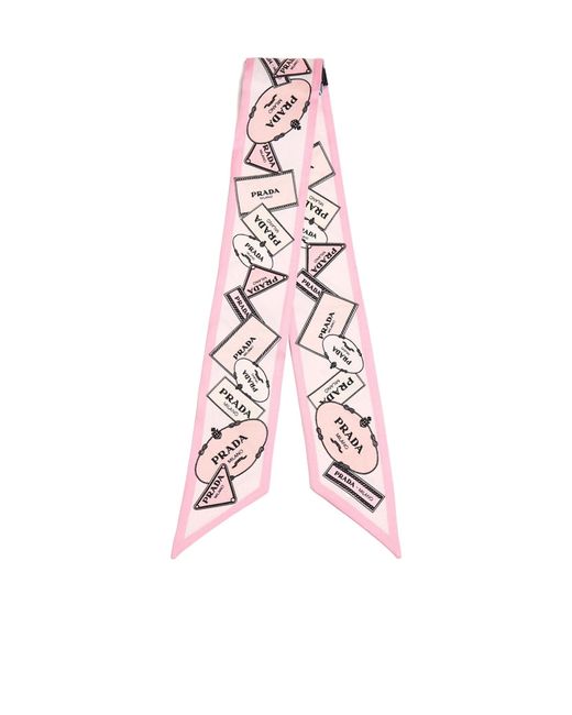 Prada Pink Pattern-Printed Scarf