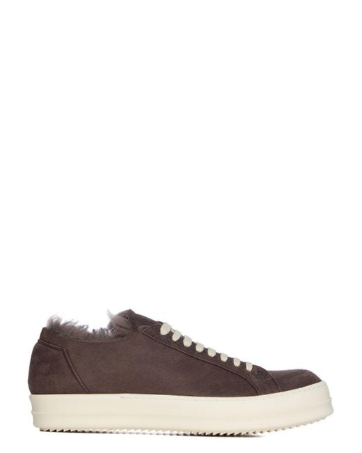 Rick Owens Brown Minimal Vintage Lace-Up Sneakers for men