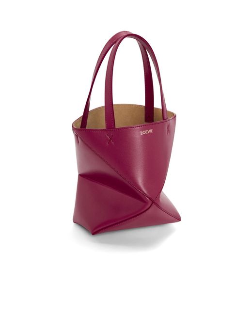 Loewe Purple Mini Puzzle Fold Tote