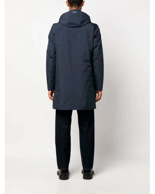 Herno Blue Hooded Waterproof Coat for men