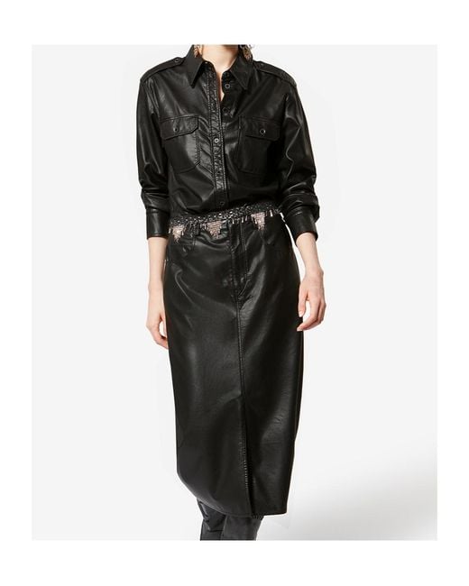 Isabel Marant Black Isabel Marant Étoile Noee Faux Leather Shirt