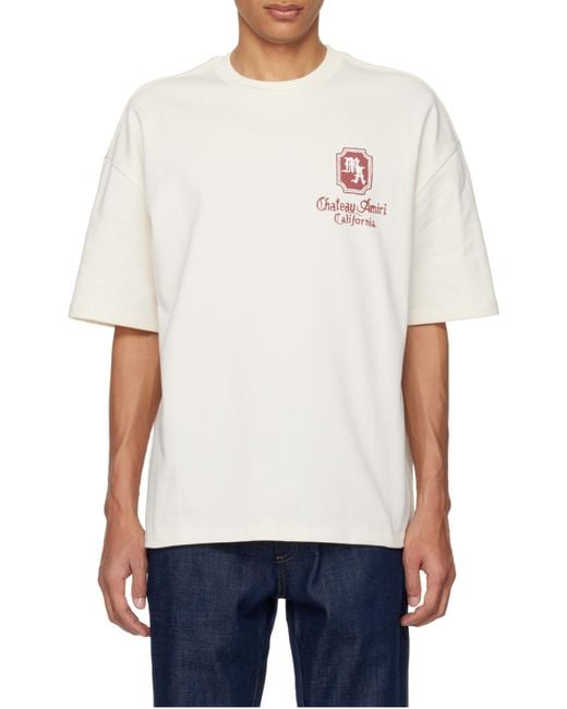 Amiri White Logo-Printed Crewneck T-Shirt for men