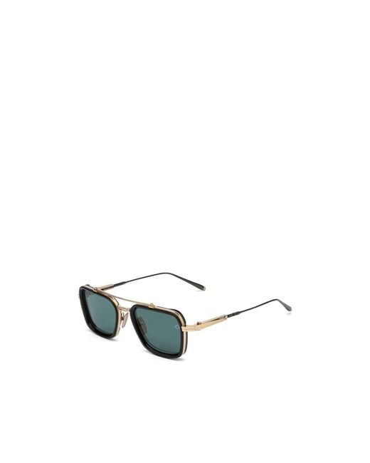 Akoni Green Solis Geometric-Frame-Detail Sunglasses for men